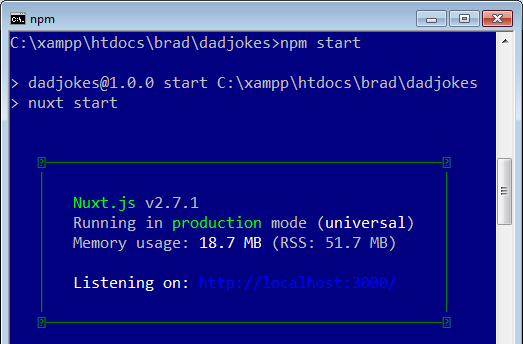 Nuxt production server